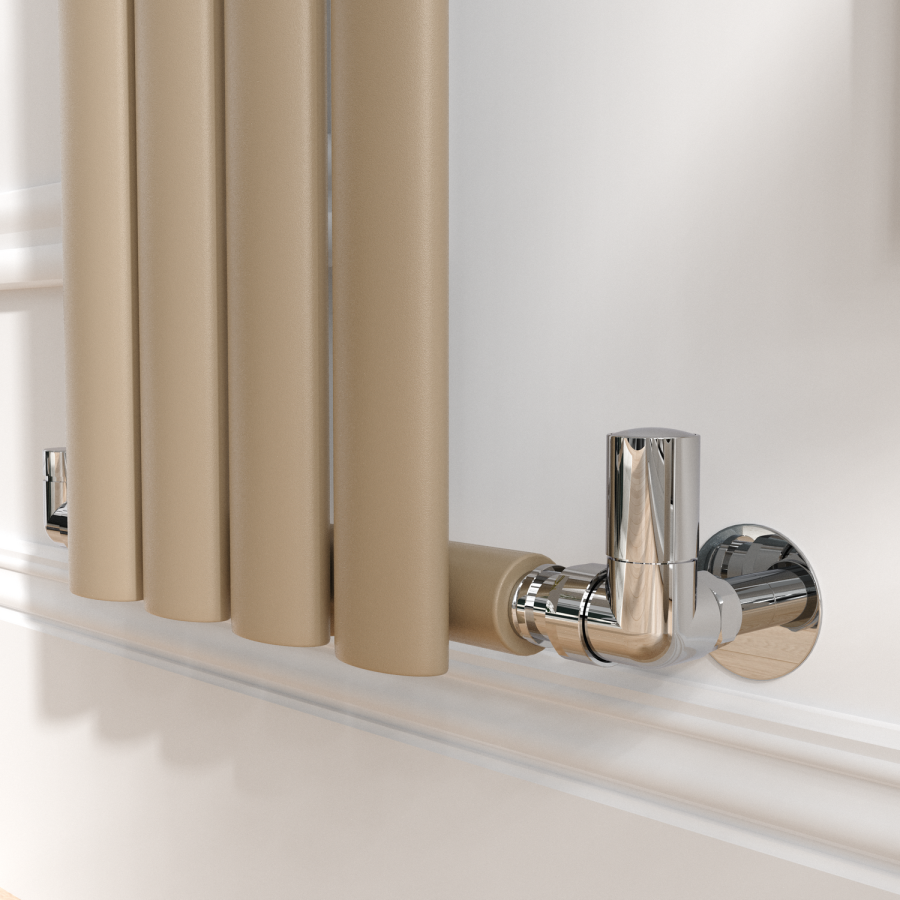 Sorrento Beige grey Vertical Oval Designer Radiator 1600x236mm Single Panel 1521 BTU