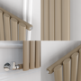 Sorrento Beige grey Vertical Oval Designer Radiator 1600x236mm Single Panel 1521 BTU