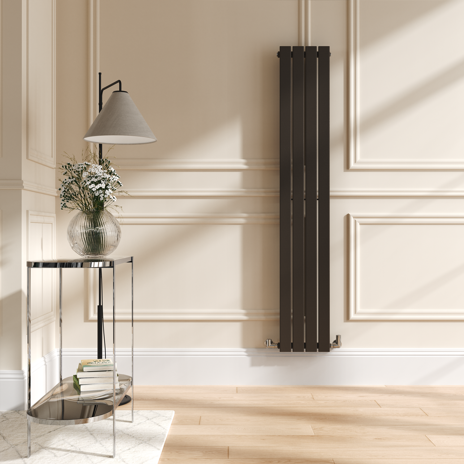 Riace Russet Vertical Flat Designer Radiator 1600X272mm Single Panel 1628 Btu