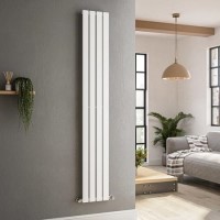 Riace White Vertical Flat Designer Radiator 1800x272mm Single Panel 1803 BTU Riace White Vertical Flat Designer Radiator 1800x272mm Single Panel 1803 BTU