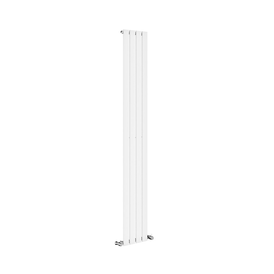 Riace White Vertical Flat Designer Radiator 1800x272mm Single Panel 1803 BTU