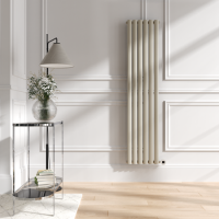 Linen Vertical Smart Electric Radiator with Wi-Fi Thermostat - 1KW - H1600xW354 - Bathroom Safe