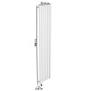 White Electric Vertical Designer Radiator 1kW with Wifi Thermostat - H1600xW354mm - IPX4 Bathroom Safe
