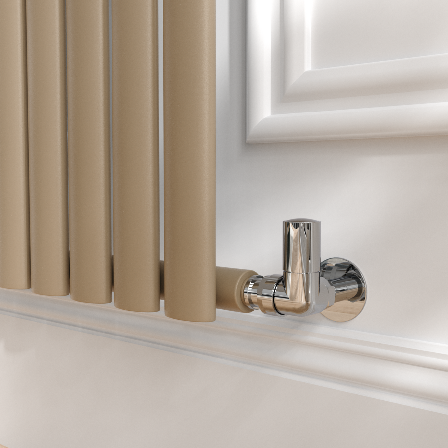 Sorrento Beige grey Vertical Oval Designer Radiator 1600x354mm Single Panel 2282 BTU