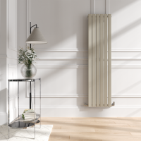 Riace Linen Vertical Flat Designer Radiator 1600x408mm Single Panel 2442 BTU