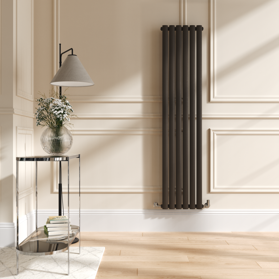 Sorrento Russet Vertical Oval Designer Radiator 1600x354mm Single Panel 2282 BTU