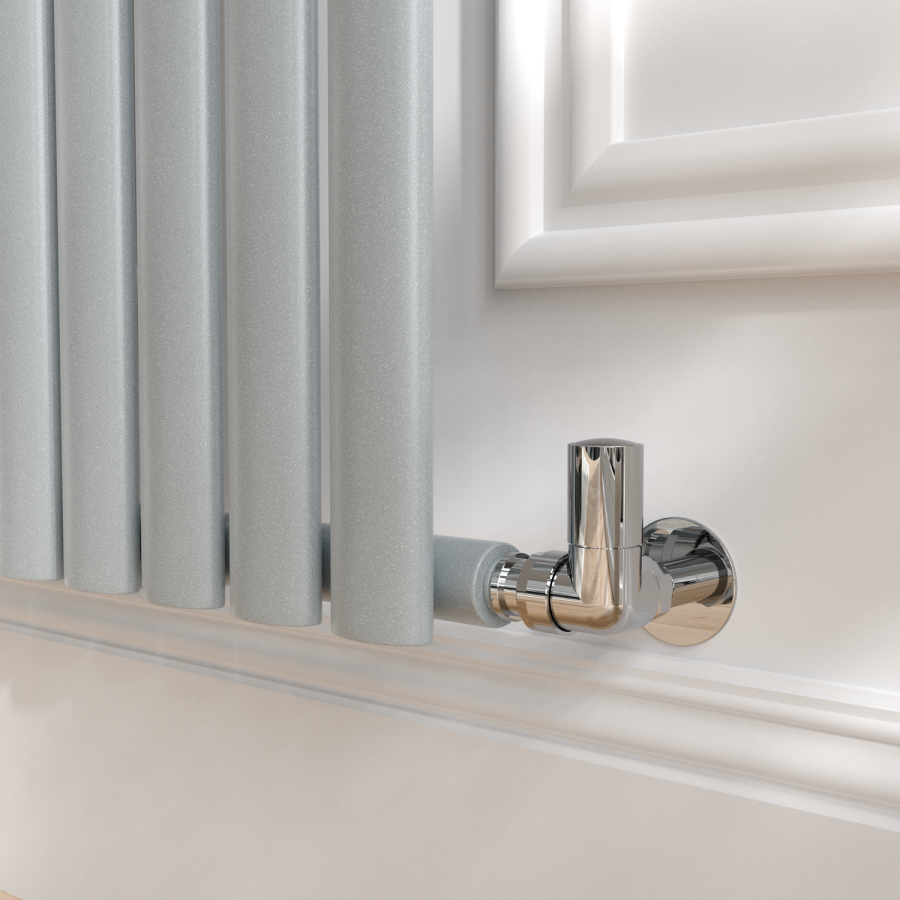 Sorrento Salt & Pepper Vertical Oval Designer Radiator 1600x354mm Single Panel 2282 BTU