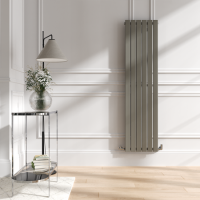 Riace Smoked Stone Vertical Flat Designer Radiator 1600x408mm Single Panel 2442 BTU
