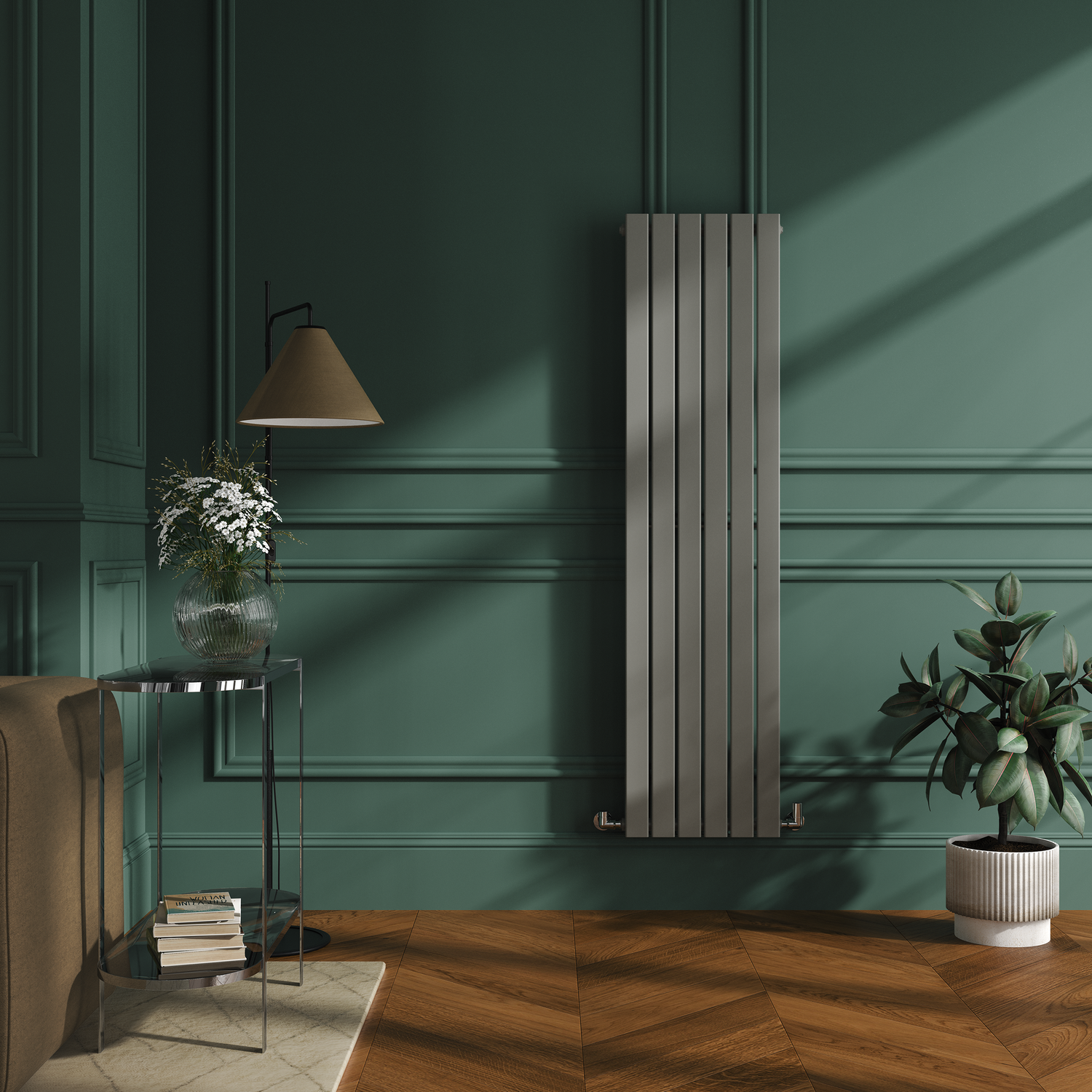 Stone Effect Radiator Riace Smoked Stone Vertical Flat Designer Radiator 1600x408mm Single ...