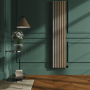 Beige grey Vertical Smart Electric Radiator with Wi-Fi Thermostat - 2x1KW - H1800xW354 - Bathroom Safe