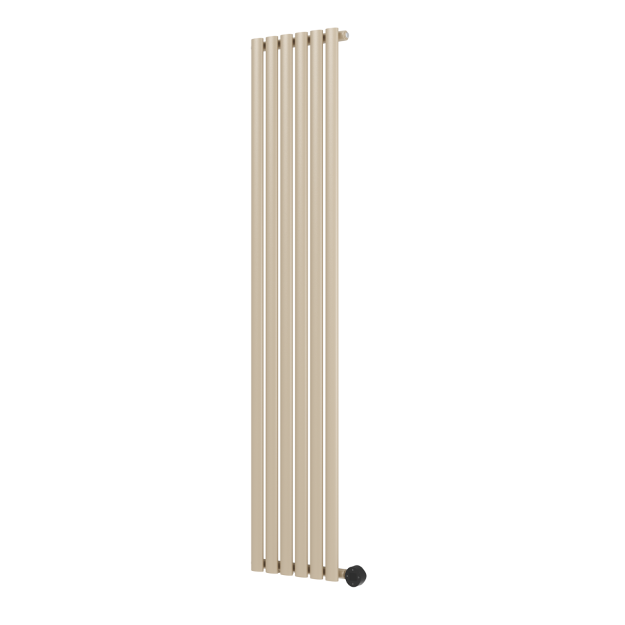 Beige grey Vertical Smart Electric Radiator with Wi-Fi Thermostat - 2x1KW - H1800xW354 - Bathroom Safe