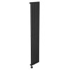 Midnight Black Electric Vertical Designer Radiator 2kW with Wifi Thermostat - H1800xW354mm - IPX4 Bathroom Safe
