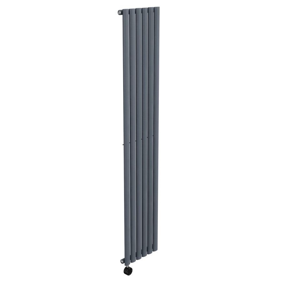 Anthracite Vertical Smart Electric Radiator with Wi-Fi Thermostat - 2000W - H1800xW354mm - Bathroom Safe