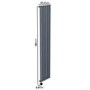 Anthracite Vertical Smart Electric Radiator with Wi-Fi Thermostat - 2kW - H1800xW354mm - Bathroom Safe