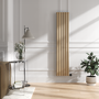 Elk brown Vertical Smart Electric Radiator with Wi-Fi Thermostat - 2x1KW - H1800xW354 - Bathroom Safe