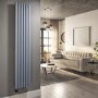 Light Grey Electric Vertical Designer Radiator 2kW with Wifi Thermostat - H1800xW354mm - IPX4 Bathroom Safe