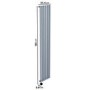Light Grey Vertical Smart Electric Radiator with Wi-Fi Thermostat - 2kW - H1800xW354mm - Bathroom Safe