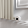 Linen Vertical Smart Electric Radiator with Wi-Fi Thermostat - 2x1KW - H1800xW354 - Bathroom Safe