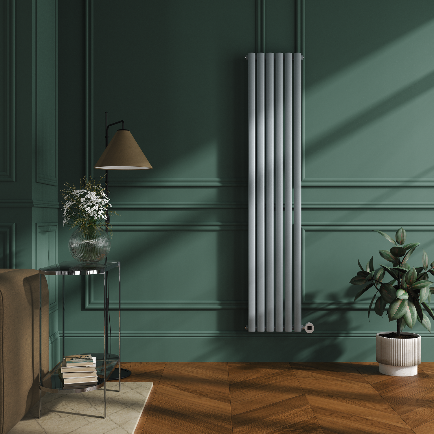Salt & Pepper Vertical Smart Electric Radiator with Wi-Fi Thermostat ...