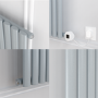 Salt & Pepper Vertical Smart Electric Radiator with Wi-Fi Thermostat - 2x1KW - H1800xW354 - Bathroom Safe