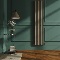 Sorrento Beige grey Vertical Oval Designer Radiator 1800x354mm Single Panel 2530 BTU