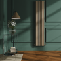 Sorrento Beige grey Vertical Oval Designer Radiator 1800x354mm Single Panel 2530 BTU