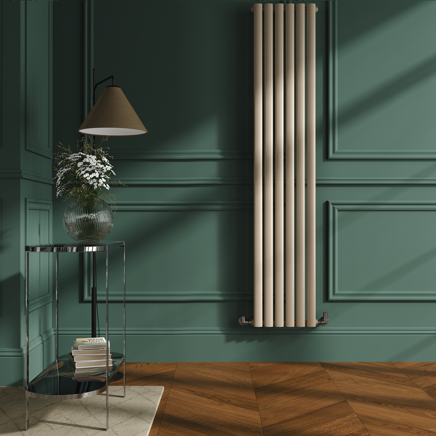 Sorrento Cleopatra Vertical Oval Designer Radiator 1800X354mm Single Panel 2530 Btu