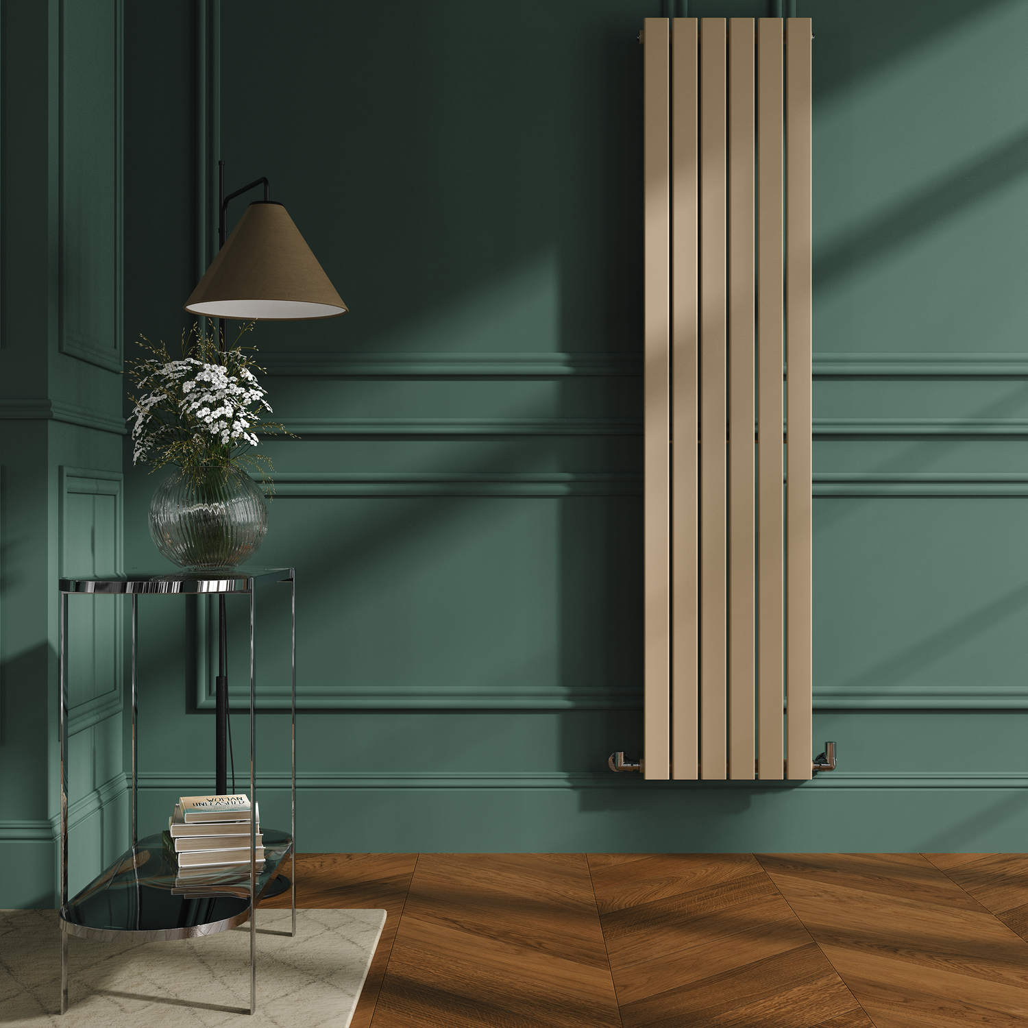 Riace Elk Brown Vertical Flat Designer Radiator 1800X408mm Single Panel 2705 Btu