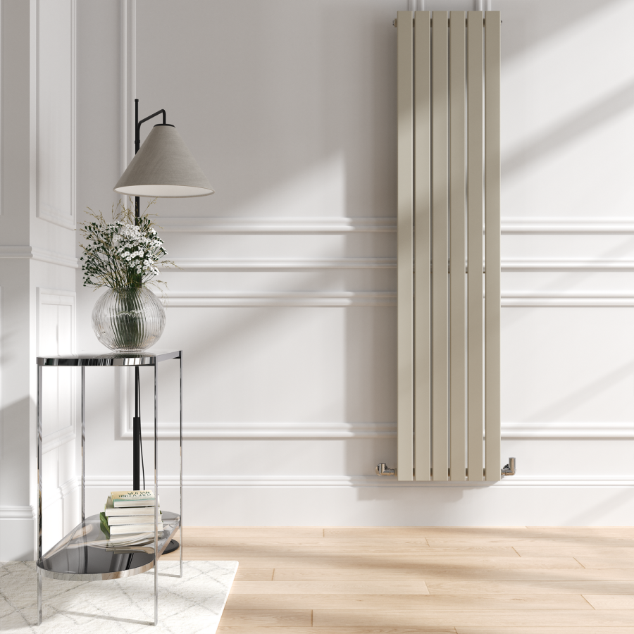 Riace Linen Vertical Flat Designer Radiator 1800x408mm Single Panel 2705 BTU