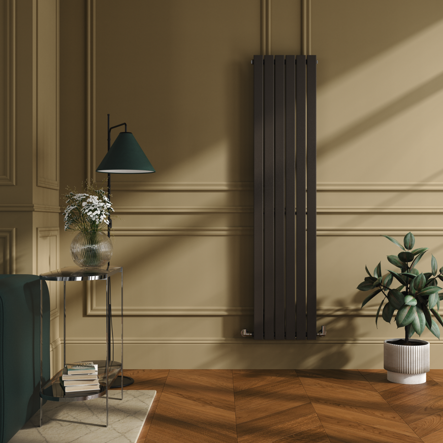 Riace Russet Vertical Flat Designer Radiator 1800x408mm Single Panel 2705 BTU