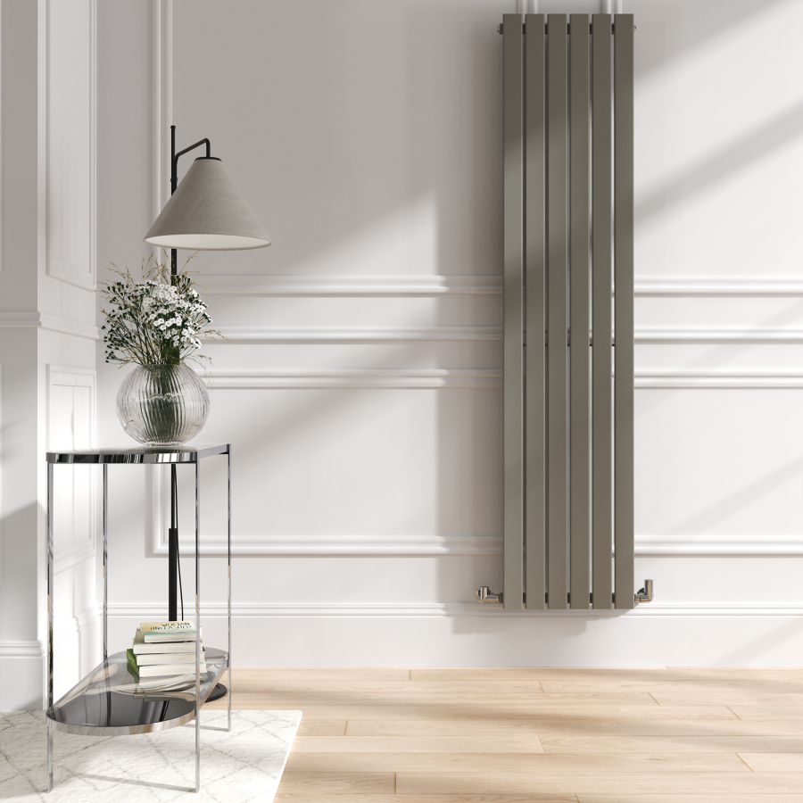 Riace Smoked Stone Vertical Flat Designer Radiator 1800x408mm Single Panel 2705 BTU