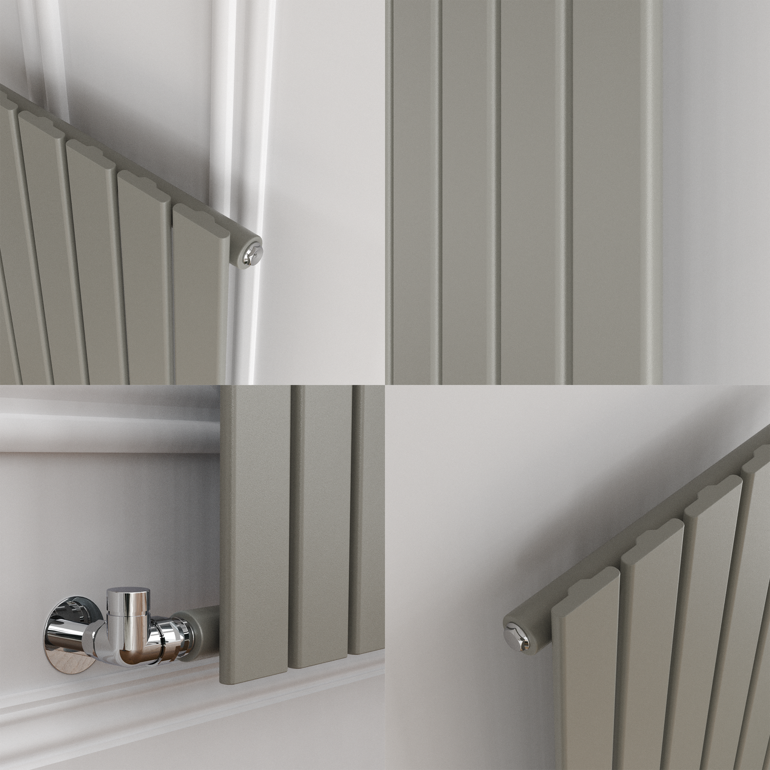 Stone Effect Radiators Riace Smoked Stone Vertical Flat Designer Radiator 1800x408mm Single ...