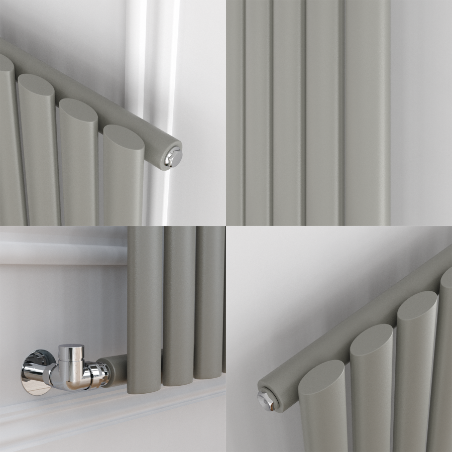 Sorrento Smoked Stone Vertical Oval Designer Radiator 1800x354mm Single Panel 2530 BTU