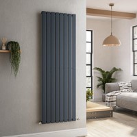 Riace Anthracite Vertical Flat Designer Radiator 1600x544mm Single Panel 3256 BTU Riace Anthracite Vertical Flat Designer Radiator 1600x544mm Single Panel 3256 BTU