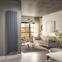 VS8-1800-2.4DGW Anthracite Vertical Smart Electric Radiator with Wi-Fi Thermostat - 2400W - H1800xW472mm - Bathroom Safe