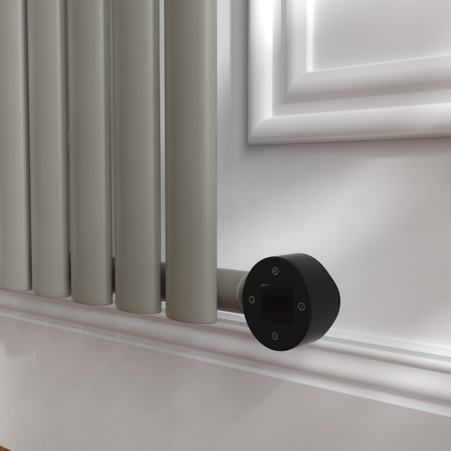 Stone Effect Radiator Black Smoked Stone Vertical Smart Electric Radiator with Wi-Fi Thermostat ...