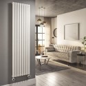VS8-1800-2.4WW White Vertical Smart Electric Radiator with Wi-Fi Thermostat - 2400W - H1800xW472mm - Bathroom Safe