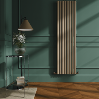 Sorrento Beige grey Vertical Oval Designer Radiator 1800x472mm Single Panel 3373 BTU