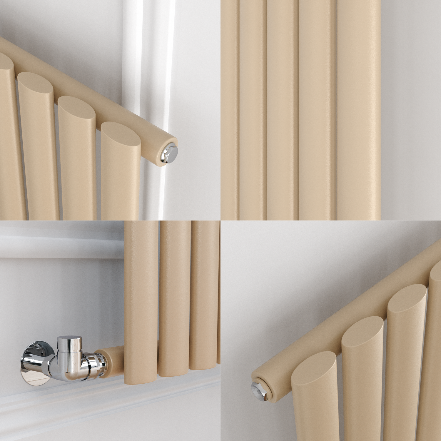 Single Radiator Brown Sorrento Elk brown Vertical Oval Designer Radiator 1800x472mm Single ...