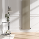 VS8-1800-LICO Sorrento Linen Vertical Oval Designer Radiator 1800x472mm Single Panel 3373 BTU
