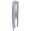 Light Grey Electric Vertical Designer Radiator 1.2kW with Mirror and Wifi Thermostat - H1800xW500mm - IPX4 Bathroom Safe
