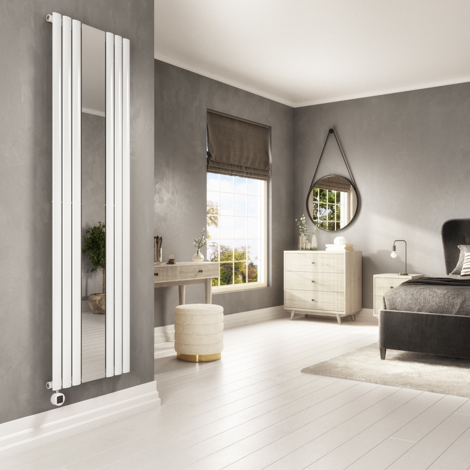 Smart Ir Radiator White Vertical Smart Smart Electric Radiator with Mirror - 1200W ...