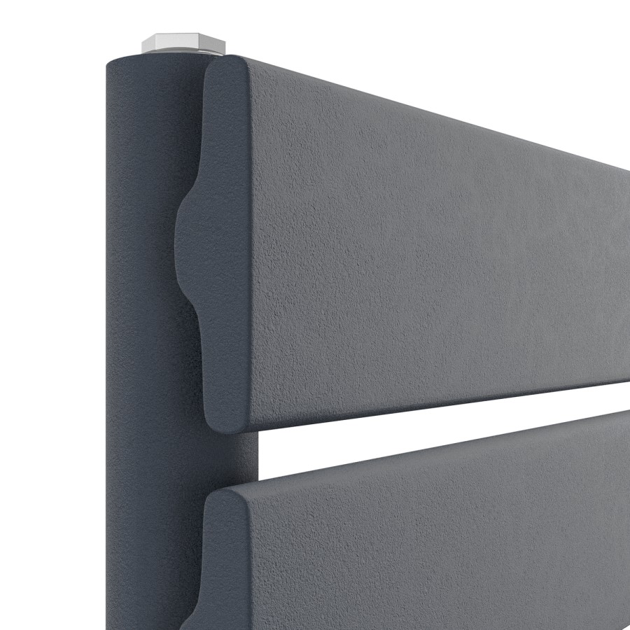 Riace Anthracite Vertical Flat Towel Radiator 1200x450mm Single Panel 1621 BTU