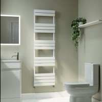 Riace White Vertical Flat Towel Radiator 1600x450mm Single Panel 2171 BTU Riace White Vertical Flat Towel Radiator 1600x450mm Single Panel 2171 BTU