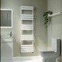 Riace White Vertical Flat Towel Radiator 1600x450mm Single Panel 2171 BTU