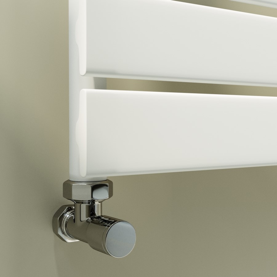 Riace White Vertical Flat Towel Radiator 1600x450mm Single Panel 2171 BTU