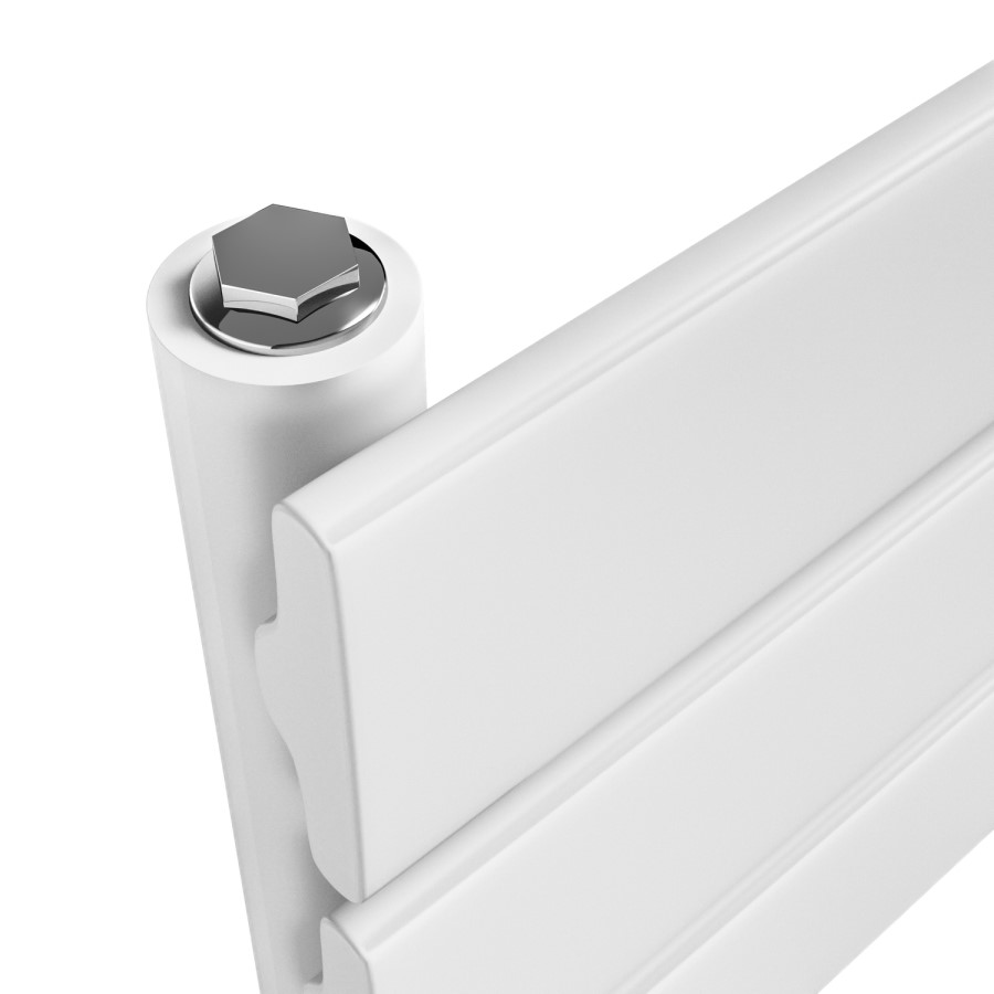 Riace White Vertical Flat Towel Radiator 1600x450mm Single Panel 2171 BTU