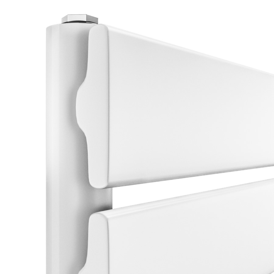 Riace White Vertical Flat Towel Radiator 1600x450mm Single Panel 2171 BTU