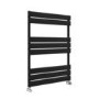 Riace Midnight Black Vertical Flat Towel Rail Radiator 800x600mm Single Panel 1406 BTU