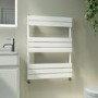 Riace White Vertical Flat Towel Rail Radiator 800x600mm Single Panel 1406 BTU